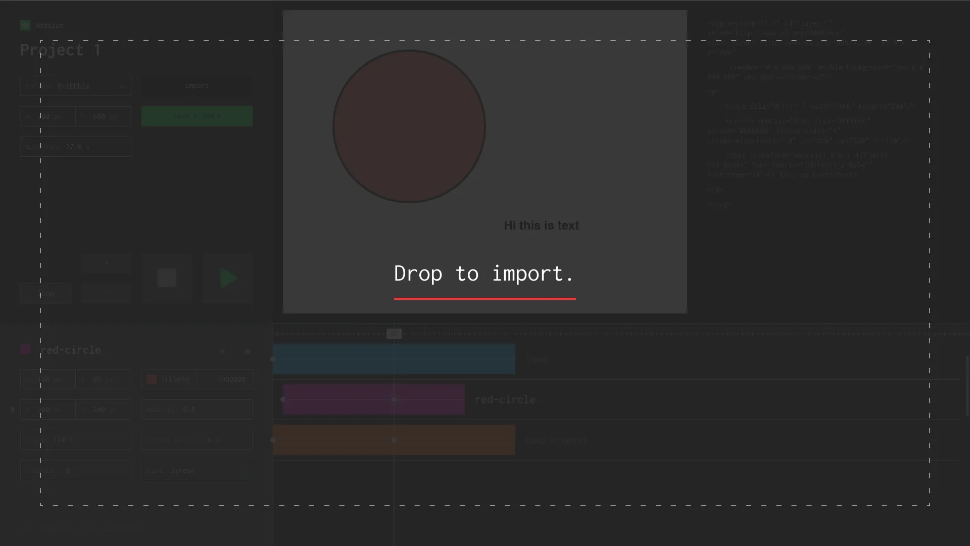 Amation Drag Interface